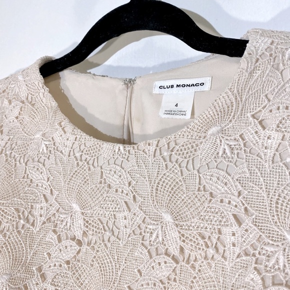 Club Monaco Zulandah Lace Crochet Dress Size 4 Cream Black - Picture 3 of 4